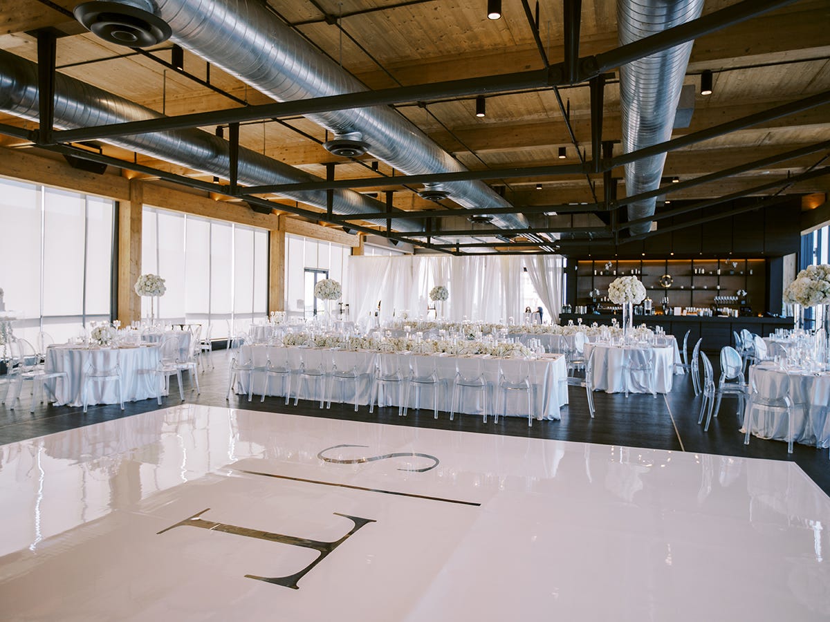 Wedding Reception with S | T Monogram on the Dance Floor