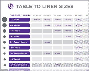 linen size chart