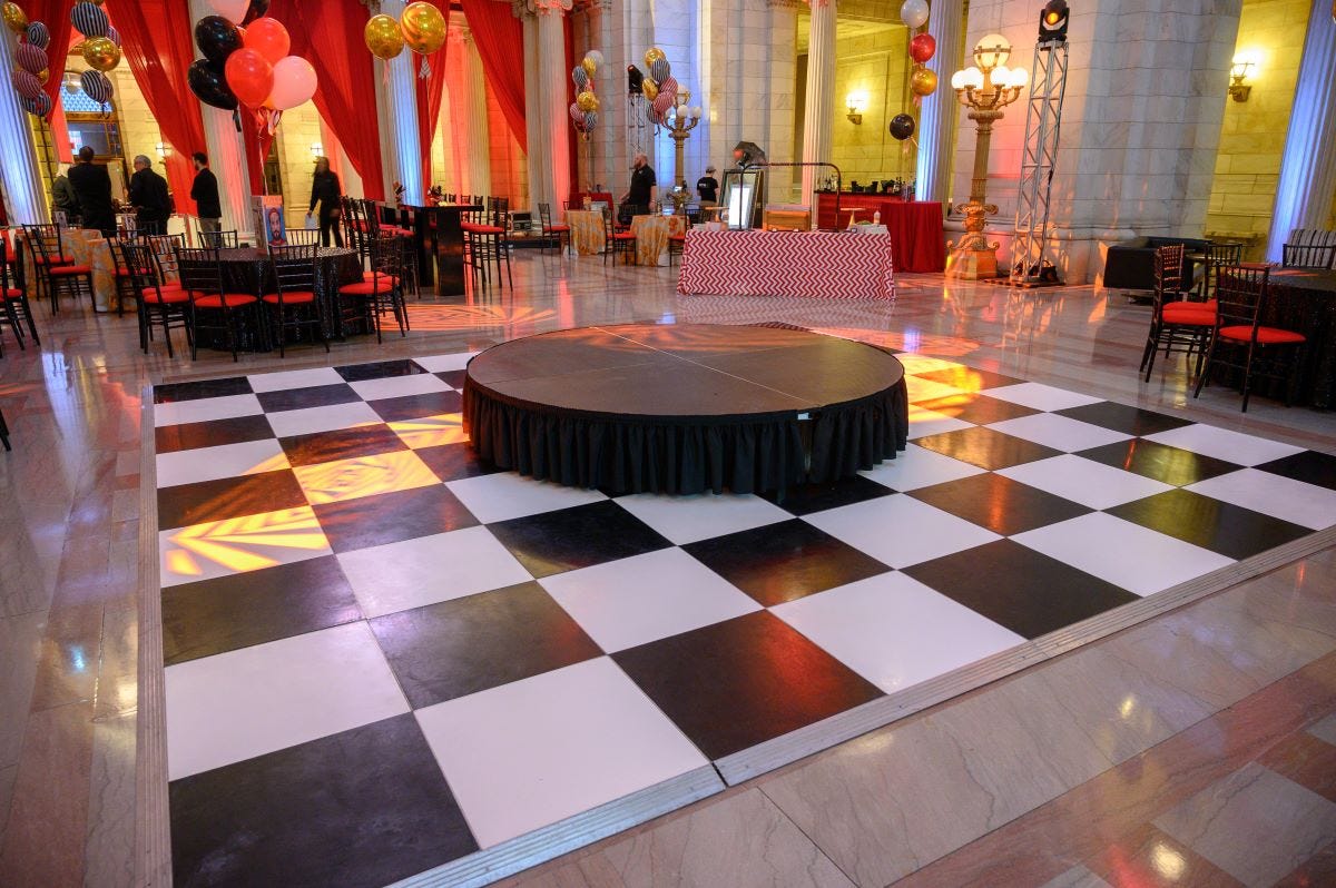 Mitzvah Black and White Checkered Dance Floor