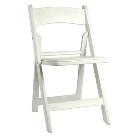 white folding chair for weddings